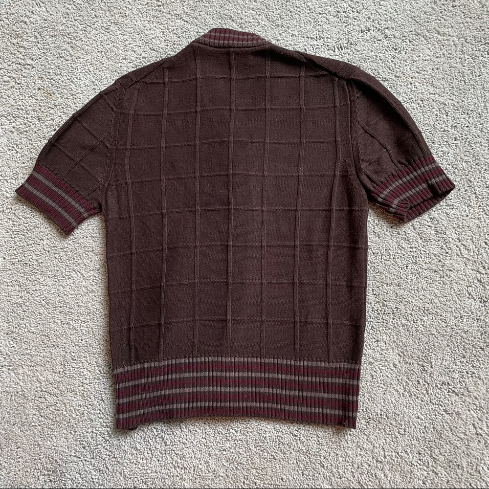 DOLCE & GABBANA Brown Button Down Short Sleeve Sweater S/M (US 6) - Picture 2 of 5